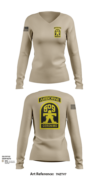 Womens Long Sleeve Vneck Shirt, Geronimo, Army, Teamtime, Team time, sublimation, custom sports apparel, team uniforms, spirit wear, spiritwear, sports uniforms, custom shirts, team store, custom team store, fundraiser sports, apparel fundraiser