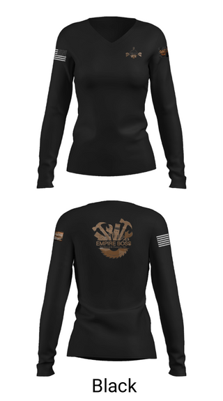 Women's Long Sleeve Vneck Shirt, Empire Boss Hardwood & Flooring, INC, , Teamtime, Team time, sublimation, custom sports apparel, team uniforms, spirit wear, spiritwear, sports uniforms, custom shirts, team store, custom team store, fundraiser sports, apparel fundraiser