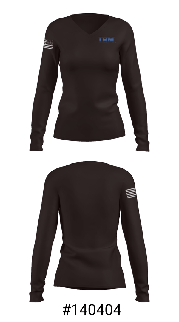 Women's Long Sleeve Vneck Shirt, IBM, Space Force, Teamtime, Team time, sublimation, custom sports apparel, team uniforms, spirit wear, spiritwear, sports uniforms, custom shirts, team store, custom team store, fundraiser sports, apparel fundraiser