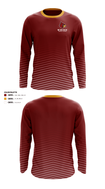 Winlock Middle School Cross Country 67642517 Long Sleeve Performance Shirt - 40