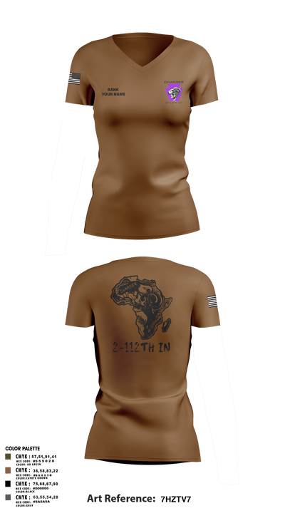 Charger Co. / 2-112th Infantry Battalion 37738588 Women's Short Sleeve V-neck Shirt - 47