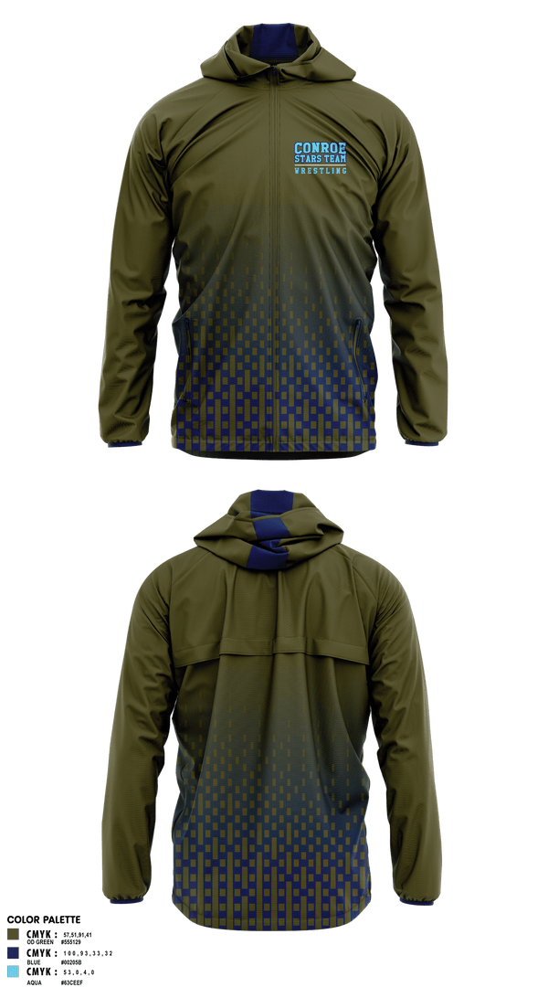 Windbreaker, Conroe Stars Team, Wrestling, Teamtime, Team time, sublimation, custom sports apparel, team uniforms, spirit wear, spiritwear, sports uniforms, custom shirts, team store, custom team store, fundraiser sports, apparel fundraiser