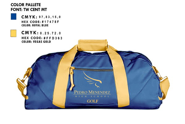 Duffle Bag, Pedro Menendez High School Golf, Golf, Teamtime, Team time, sublimation, custom sports apparel, team uniforms, spirit wear, spiritwear, sports uniforms, custom shirts, team store, custom team store, fundraiser sports, apparel fundraiser