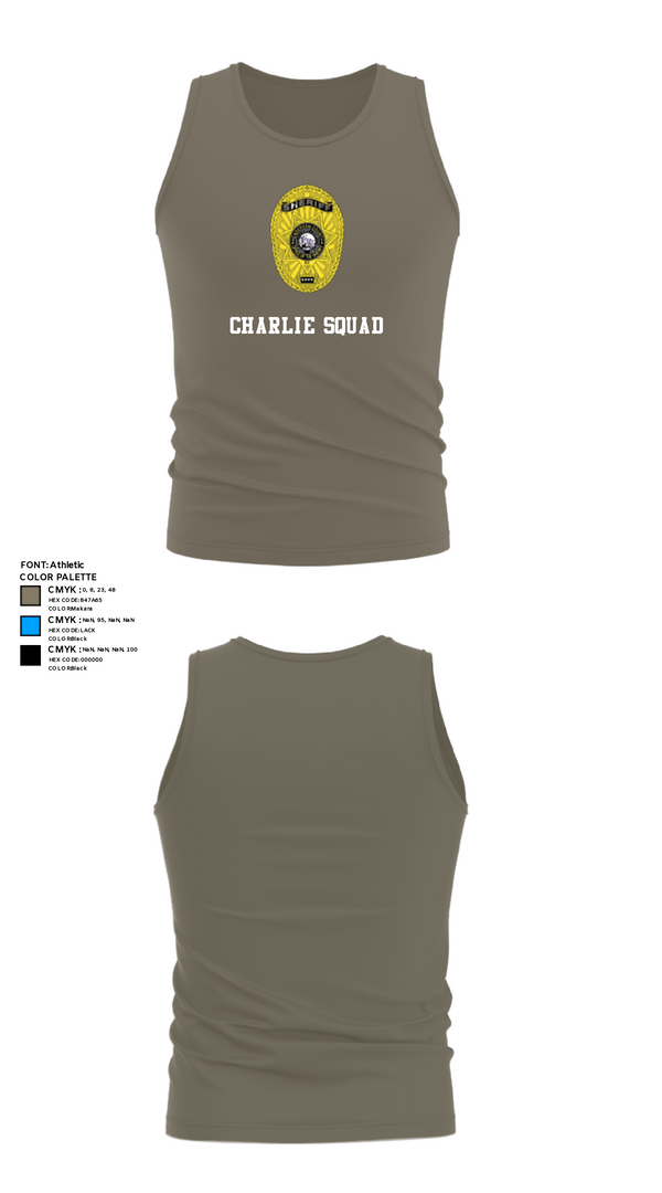 Tank Top, Charlie Squad, Police, Teamtime, Team time, sublimation, custom sports apparel, team uniforms, spirit wear, spiritwear, sports uniforms, custom shirts, team store, custom team store, fundraiser sports, apparel fundraiser