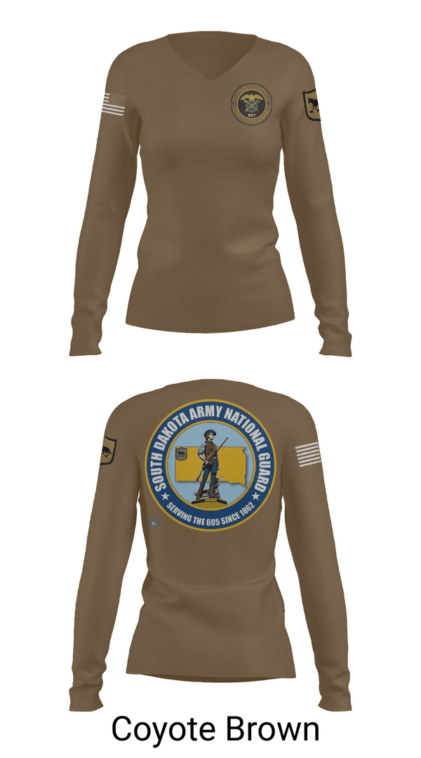 Womens Long Sleeve Vneck Shirt 1, 235th MP CO, Army, Teamtime, Team time, sublimation, custom sports apparel, team uniforms, spirit wear, spiritwear, sports uniforms, custom shirts, team store, custom team store, fundraiser sports, apparel fundraiser