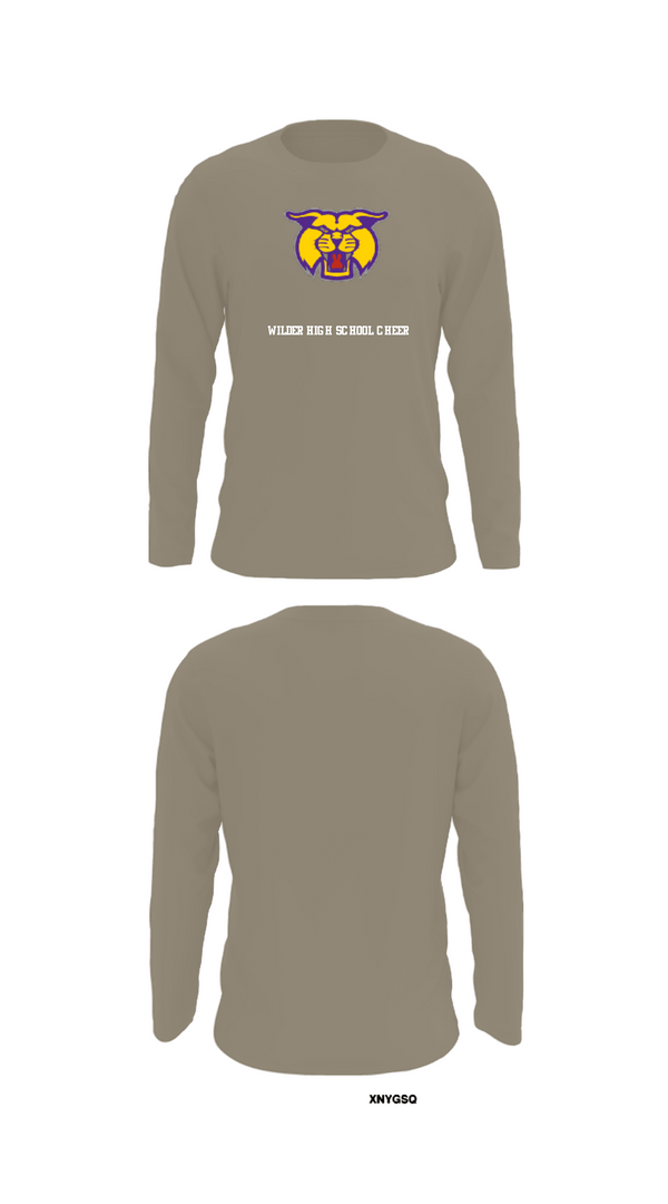 Long Sleeve Performance Shirt, Wilder High School Cheer, Cheer, Teamtime, Team time, sublimation, custom sports apparel, team uniforms, spirit wear, spiritwear, sports uniforms, custom shirts, team store, custom team store, fundraiser sports, apparel fundraiser