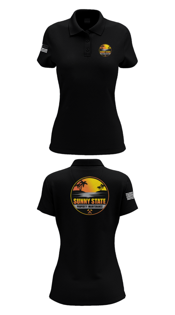 Womens Short Sleeve Performance Polo, Sunny State Property Maintenance, , Teamtime, Team time, sublimation, custom sports apparel, team uniforms, spirit wear, spiritwear, sports uniforms, custom shirts, team store, custom team store, fundraiser sports, apparel fundraiser