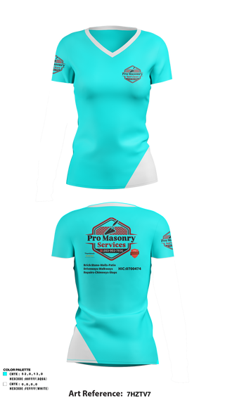 Womens Short Sleeve Vneck Shirt, Pro Masonry Services LLC, , Teamtime, Team time, sublimation, custom sports apparel, team uniforms, spirit wear, spiritwear, sports uniforms, custom shirts, team store, custom team store, fundraiser sports, apparel fundraiser