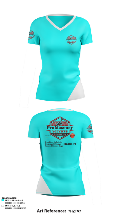 Pro Masonry Services LLC 30906743 Women's Short Sleeve V-neck Shirt - 1