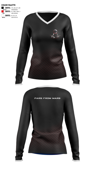 Womens Long Sleeve Vneck Shirt, PARS FROM MARS, Golf, Teamtime, Team time, sublimation, custom sports apparel, team uniforms, spirit wear, spiritwear, sports uniforms, custom shirts, team store, custom team store, fundraiser sports, apparel fundraiser