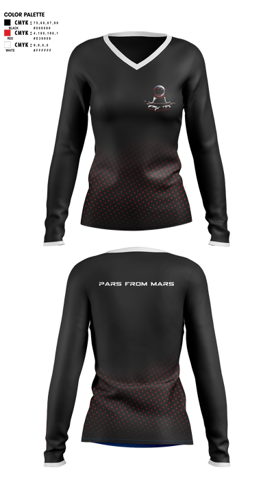 PARS FROM MARS 57379253 Women's Long Sleeve V-neck Shirt - 1