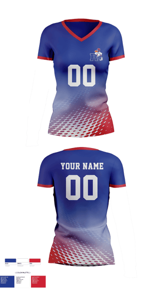 Women's Short Sleeve Vneck Shirt, Ravenna High School Volleyball, Women's Volleyball, Teamtime, Team time, sublimation, custom sports apparel, team uniforms, spirit wear, spiritwear, sports uniforms, custom shirts, team store, custom team store, fundraiser sports, apparel fundraiser