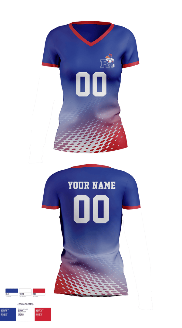 Women's Short Sleeve Vneck Shirt, Ravenna High School Volleyball, Women's Volleyball, Teamtime, Team time, sublimation, custom sports apparel, team uniforms, spirit wear, spiritwear, sports uniforms, custom shirts, team store, custom team store, fundraiser sports, apparel fundraiser