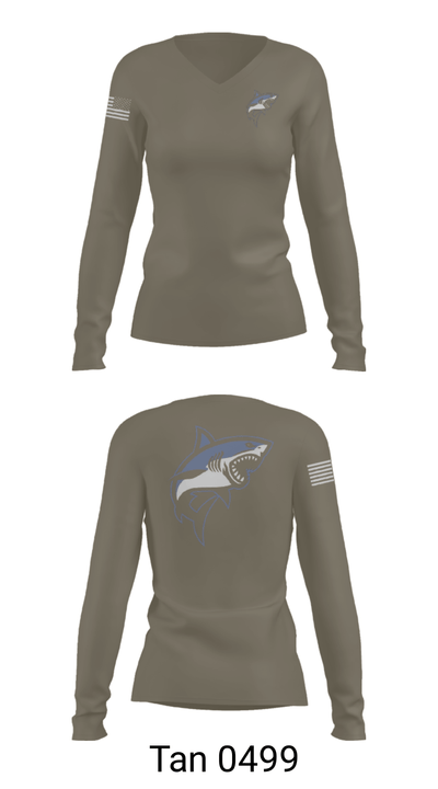 Great white guns 55052076 Women's Long Sleeve V-neck Shirt - 77