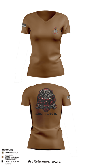 Womens Short Sleeve Vneck Shirt, 531st Hospital Center, Army, Teamtime, Team time, sublimation, custom sports apparel, team uniforms, spirit wear, spiritwear, sports uniforms, custom shirts, team store, custom team store, fundraiser sports, apparel fundraiser