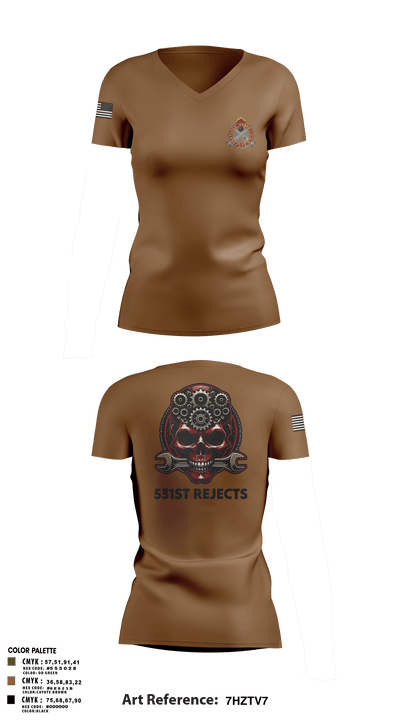 531st Hospital Center 19042289 Women's Short Sleeve V-neck Shirt - 5