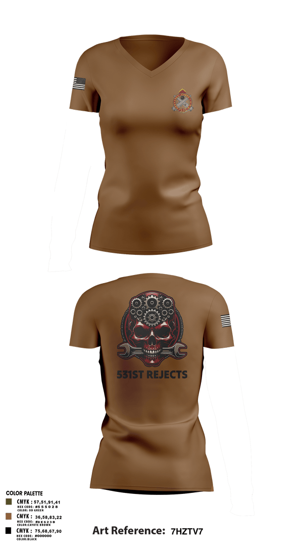 Womens Short Sleeve Vneck Shirt, 531st Hospital Center, Army, Teamtime, Team time, sublimation, custom sports apparel, team uniforms, spirit wear, spiritwear, sports uniforms, custom shirts, team store, custom team store, fundraiser sports, apparel fundraiser
