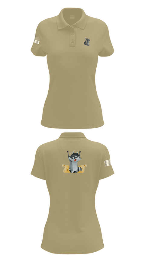 Womens Short Sleeve Performance Polo, 2-2 B Co., Army, Teamtime, Team time, sublimation, custom sports apparel, team uniforms, spirit wear, spiritwear, sports uniforms, custom shirts, team store, custom team store, fundraiser sports, apparel fundraiser