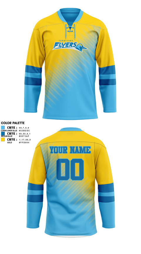Hockey Jersey, Turnstone Flyers, Ice Hockey, Teamtime, Team time, sublimation, custom sports apparel, team uniforms, spirit wear, spiritwear, sports uniforms, custom shirts, team store, custom team store, fundraiser sports, apparel fundraiser