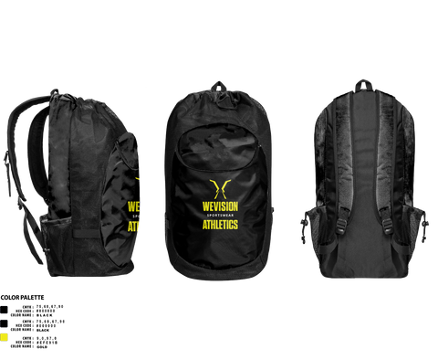 Gear Bag, Wevision Athletics, Men's Basketball, Teamtime, Team time, sublimation, custom sports apparel, team uniforms, spirit wear, spiritwear, sports uniforms, custom shirts, team store, custom team store, fundraiser sports, apparel fundraiser