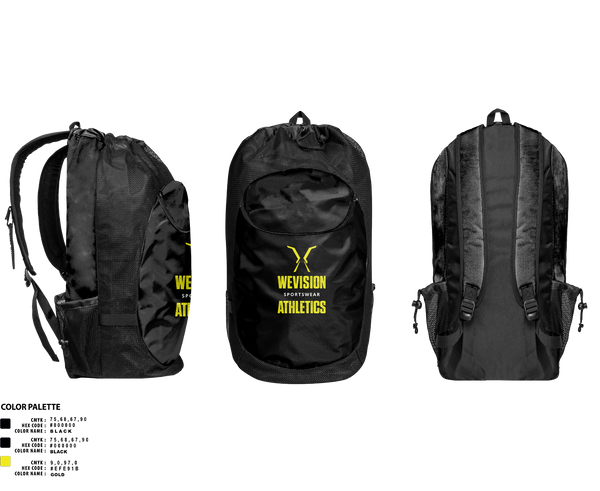 Gear Bag, Wevision Athletics, Men's Basketball, Teamtime, Team time, sublimation, custom sports apparel, team uniforms, spirit wear, spiritwear, sports uniforms, custom shirts, team store, custom team store, fundraiser sports, apparel fundraiser