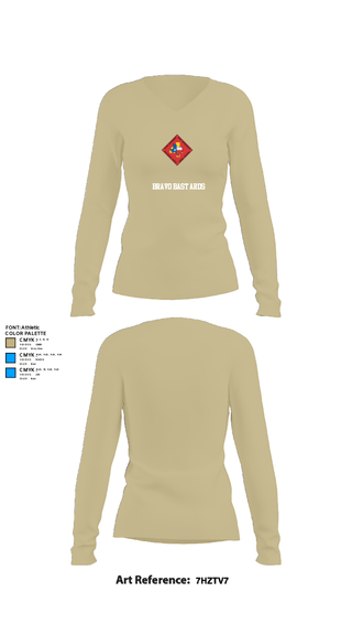 Women's Long Sleeve Vneck Shirt, Bravo Bastards, Marines, Teamtime, Team time, sublimation, custom sports apparel, team uniforms, spirit wear, spiritwear, sports uniforms, custom shirts, team store, custom team store, fundraiser sports, apparel fundraiser