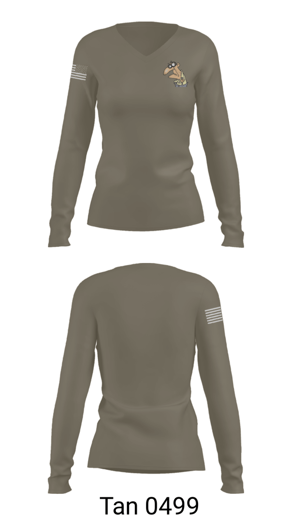 Women's Long Sleeve Vneck Shirt, GrumpyOLVets, Army, Teamtime, Team time, sublimation, custom sports apparel, team uniforms, spirit wear, spiritwear, sports uniforms, custom shirts, team store, custom team store, fundraiser sports, apparel fundraiser