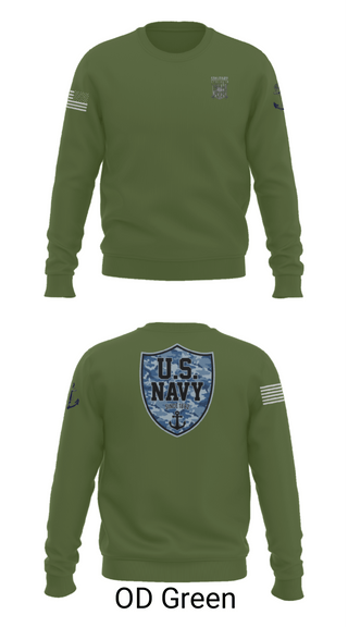 Crew Neck Sweatshirt, CVN 77 George HW Bus, Navy, Teamtime, Team time, sublimation, custom sports apparel, team uniforms, spirit wear, spiritwear, sports uniforms, custom shirts, team store, custom team store, fundraiser sports, apparel fundraiser