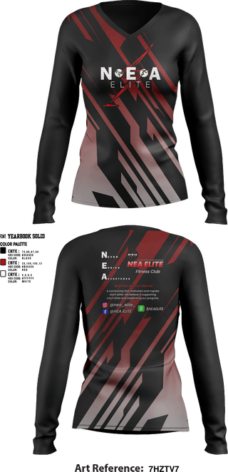 Womens Long Sleeve Vneck Shirt 1, NEA ELITE, Track & Field, Teamtime, Team time, sublimation, custom sports apparel, team uniforms, spirit wear, spiritwear, sports uniforms, custom shirts, team store, custom team store, fundraiser sports, apparel fundraiser