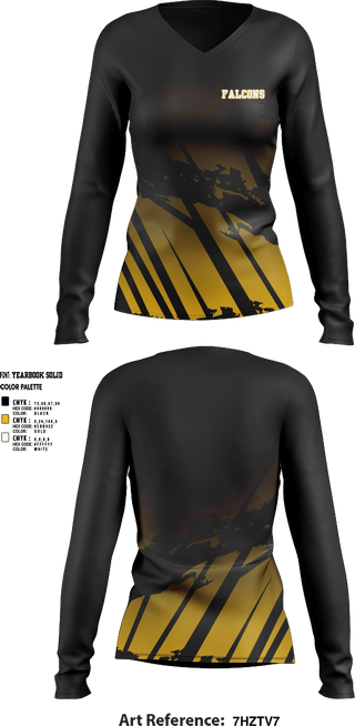 Womens Long Sleeve Vneck Shirt, Falcons, Women's Basketball, Teamtime, Team time, sublimation, custom sports apparel, team uniforms, spirit wear, spiritwear, sports uniforms, custom shirts, team store, custom team store, fundraiser sports, apparel fundraiser