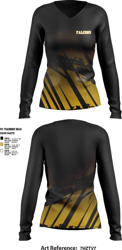 Falcons 1013382 Women's Long Sleeve V-neck Shirt - 1