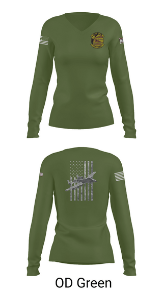 Womens Long Sleeve Vneck Shirt 1, 74 FGS, Air Force, Teamtime, Team time, sublimation, custom sports apparel, team uniforms, spirit wear, spiritwear, sports uniforms, custom shirts, team store, custom team store, fundraiser sports, apparel fundraiser