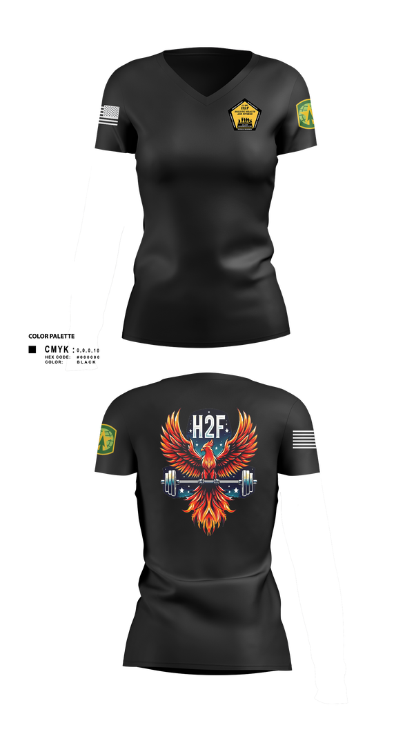 Womens Short Sleeve Vneck Shirt, Phoenix H2F, Army, Teamtime, Team time, sublimation, custom sports apparel, team uniforms, spirit wear, spiritwear, sports uniforms, custom shirts, team store, custom team store, fundraiser sports, apparel fundraiser