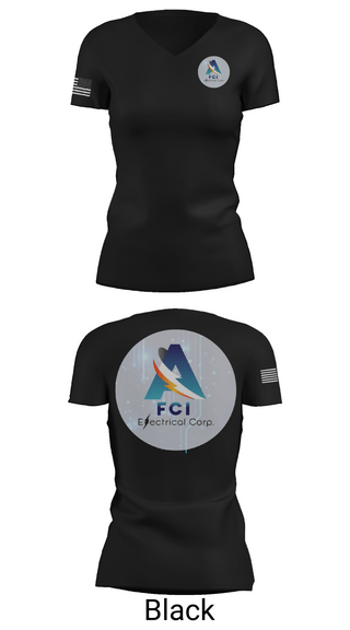 Womens Short Sleeve Vneck Shirt, AFCI ELECTRIC, , Teamtime, Team time, sublimation, custom sports apparel, team uniforms, spirit wear, spiritwear, sports uniforms, custom shirts, team store, custom team store, fundraiser sports, apparel fundraiser