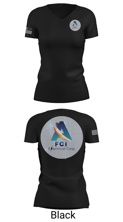 AFCI ELECTRIC 15786508 Women's Short Sleeve V-neck Shirt - 38