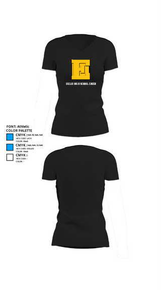 Womens Short Sleeve Vneck Shirt, Euclid High School Cheer, Cheer, Teamtime, Team time, sublimation, custom sports apparel, team uniforms, spirit wear, spiritwear, sports uniforms, custom shirts, team store, custom team store, fundraiser sports, apparel fundraiser