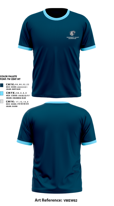 Dougherty Valley High School Badminton 26990606 Short Sleeve Performance Shirt - 1