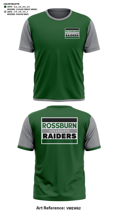 Rossburn Collegiate Raiders 57909080 Short Sleeve Performance Shirt - 41