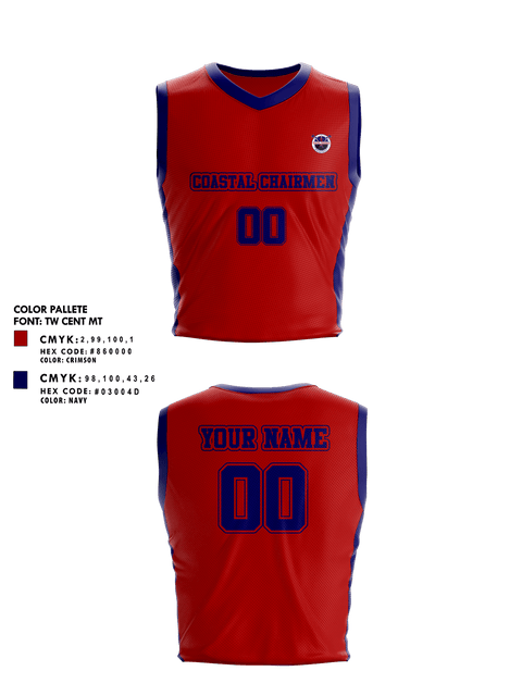 Mens Basketball Jersey, Coastal Chairmen, Men's Basketball, Teamtime, Team time, sublimation, custom sports apparel, team uniforms, spirit wear, spiritwear, sports uniforms, custom shirts, team store, custom team store, fundraiser sports, apparel fundraiser