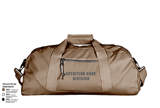 Duffle Bag, NUTRITION CARE DIVISION, Army, Teamtime, Team time, sublimation, custom sports apparel, team uniforms, spirit wear, spiritwear, sports uniforms, custom shirts, team store, custom team store, fundraiser sports, apparel fundraiser