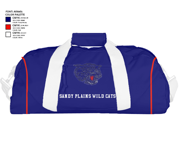Duffle Bag, Sandy Plains Wild Cats, Baseball, Teamtime, Team time, sublimation, custom sports apparel, team uniforms, spirit wear, spiritwear, sports uniforms, custom shirts, team store, custom team store, fundraiser sports, apparel fundraiser