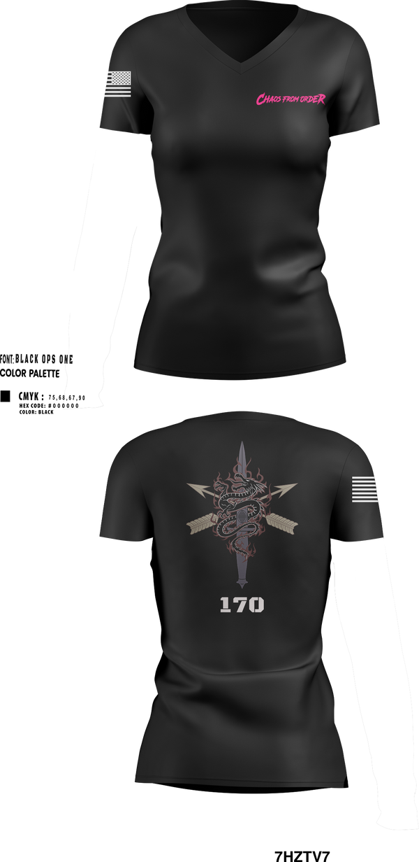Womens Short Sleeve Vneck Shirt, ODB 170, Alpha Company, 3rd BN, 1SFG(A), Army, Teamtime, Team time, sublimation, custom sports apparel, team uniforms, spirit wear, spiritwear, sports uniforms, custom shirts, team store, custom team store, fundraiser sports, apparel fundraiser