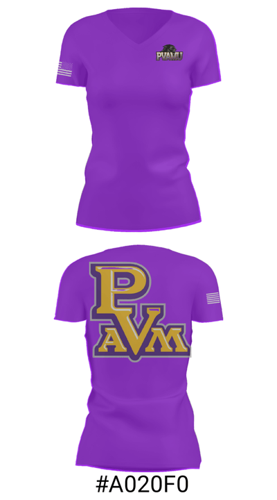 Prairie View A&M University Tennis 36400712 Women's Short Sleeve V-neck Shirt - 21