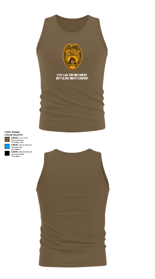 Tank Top, 4th Law Enforcement Battalion Bravo Company, Marines, Teamtime, Team time, sublimation, custom sports apparel, team uniforms, spirit wear, spiritwear, sports uniforms, custom shirts, team store, custom team store, fundraiser sports, apparel fundraiser