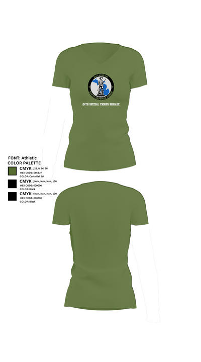 24th Special Troops Brigade 40450029 Women's Short Sleeve V-neck Shirt - 42