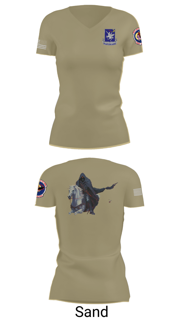 Womens Short Sleeve Vneck Shirt, 160th SOAR (A), , Teamtime, Team time, sublimation, custom sports apparel, team uniforms, spirit wear, spiritwear, sports uniforms, custom shirts, team store, custom team store, fundraiser sports, apparel fundraiser
