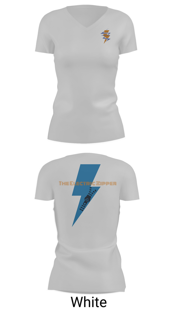 Womens Short Sleeve Vneck Shirt, The Electric Zipper, , Teamtime, Team time, sublimation, custom sports apparel, team uniforms, spirit wear, spiritwear, sports uniforms, custom shirts, team store, custom team store, fundraiser sports, apparel fundraiser