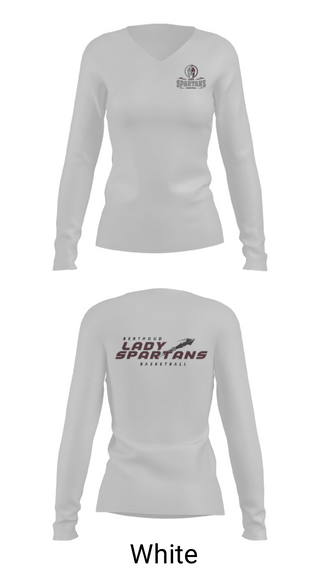 Womens Long Sleeve Vneck Shirt, Berthoud High School Basketball, Women's Basketball, Teamtime, Team time, sublimation, custom sports apparel, team uniforms, spirit wear, spiritwear, sports uniforms, custom shirts, team store, custom team store, fundraiser sports, apparel fundraiser