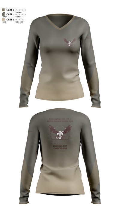 Agape Youth Reachout inc 83634820 Women's Long Sleeve V-neck Shirt - 1