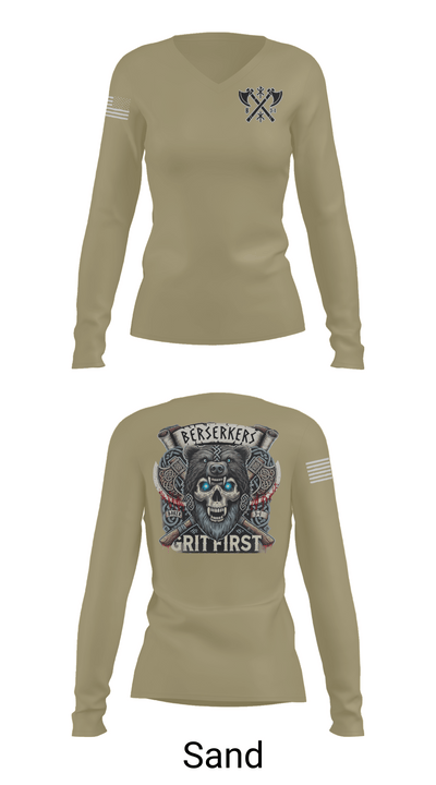 Baker 3-509th 3rd Plt 1st squad 60073036 Women's Long Sleeve V-neck Shirt - 97
